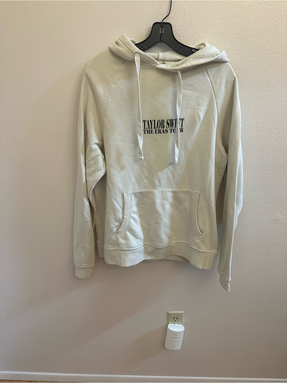 Taylor Swift Light Cream Pullover Hoodie with Black Logo
